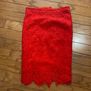 Lulu’s red lace pencil skirt. Xs.